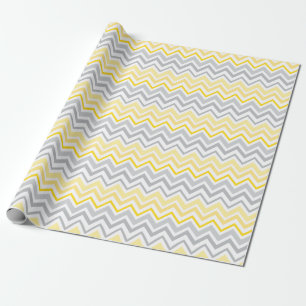  geel en grijs Chevron inpakpapier