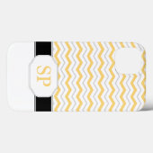 Geel en grijs Chevron Monogram iPad 2/3/4 Hoesje (Achterkant (horizontaal))