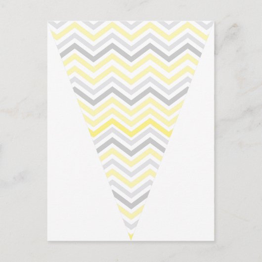 Geel en grijs Chevron Pattern Bunting Banner Briefkaart (Voorkant)