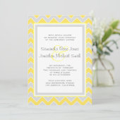 Geel en grijs Chevron Pattern Weddenschap Kaart (Staand voorkant)