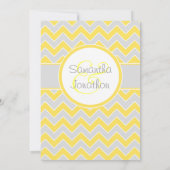 Geel en grijs Chevron Pattern Weddenschap Kaart (Achterkant)