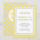 Geel en grijs Chevron Pattern Weddenschap Kaart (Voorkant / Achterkant)