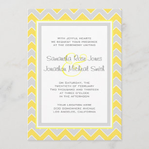 Geel en grijs Chevron Pattern Weddenschap Kaart
