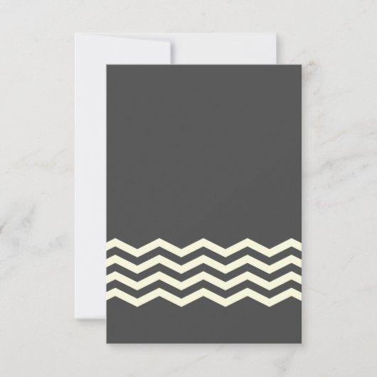 Geel en grijs Chevron RSVP (Voorkant)