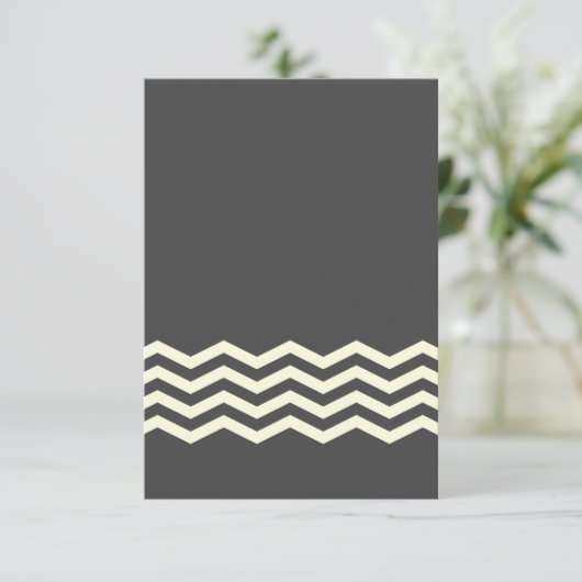 Geel en grijs Chevron RSVP (Staand voorkant)
