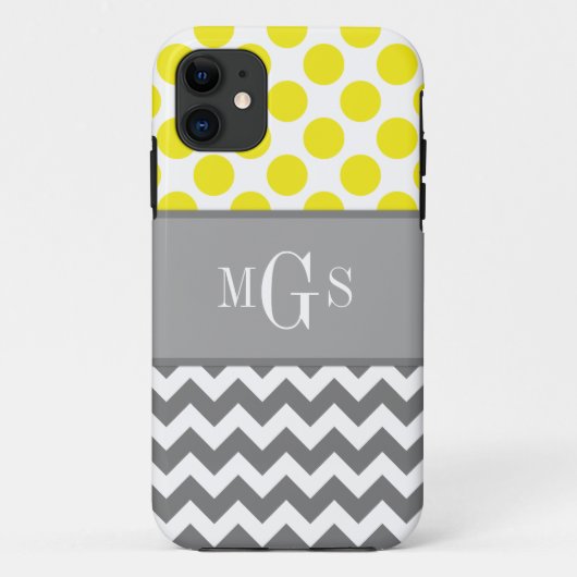 Geel en grijs, Chevron, Stippen iphone 5 Hoesje (Achterkant)