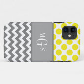 Geel en grijs, Chevron, Stippen iphone 5 Hoesje (Achterkant (horizontaal))