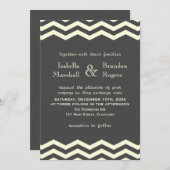 Geel en grijs Chevron Weddenschap Kaart (Voorkant / Achterkant)