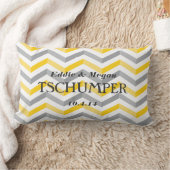 Geel en grijs Chevron Wedding Kussen (Deken)