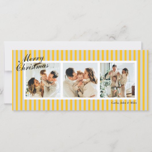 Geel en Grijs Chic Vertical Stripes 3 Foto (Voorkant)