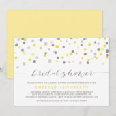 Geel en grijs Confetti Stip Vrijgezellenfeest uitn Kaart (Voorkant / Achterkant)