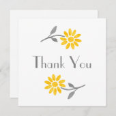 Geel en grijs Daisy Bedankkaart (Voorkant / Achterkant)