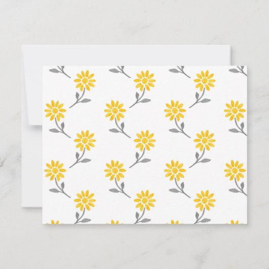 Geel en grijs Daisy Notitiekaartje (Achterkant)