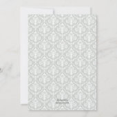 Geel en grijs Damask Baby Shower-uitnodigingen Kaart (Achterkant)