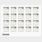 Geel en grijs Damask Wedding Favor Stickers (Vel)
