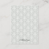 Geel en grijs Damask Wedding Guest Reference Kaart (Achterkant)