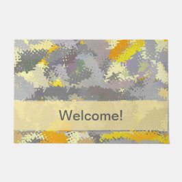 Geel en grijs deurmat