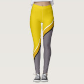Geel en grijs diagonaal leggings (Voorkant)
