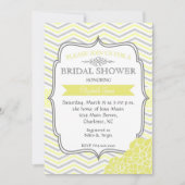 Geel en grijs  douche Uitnodiging (Voorkant)