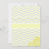 Geel en grijs  douche Uitnodiging (Achterkant)