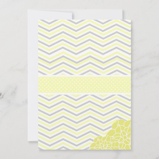 Geel en grijs  douche Uitnodiging (Achterkant)