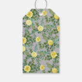 Geel en grijs Elegant Floral Wedding Cadeaulabel (Achterkant)