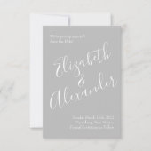 Geel en grijs  Elegant Floral Wedding Kaart (Voorkant)