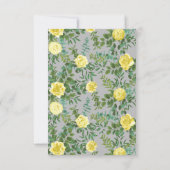 Geel en grijs  Elegant Floral Wedding Kaart (Achterkant)