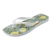 Geel en grijs  Elegant Floral Wedding Teenslippers (Schuin)
