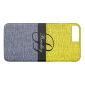 Geel en grijs Elegant monogram Case-Mate iPhone Case (Achterkant (Horizontaal))