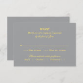 Geel en grijs Elegant Wedding RSVP Kaartje (Voorkant / Achterkant)