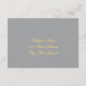 Geel en grijs Elegant Wedding RSVP Kaartje (Achterkant)