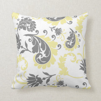 Geel en grijs Floral Accent Pillow 16x16 Kussen