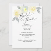Geel en grijs Floral Bridal Shower Kaart (Voorkant)