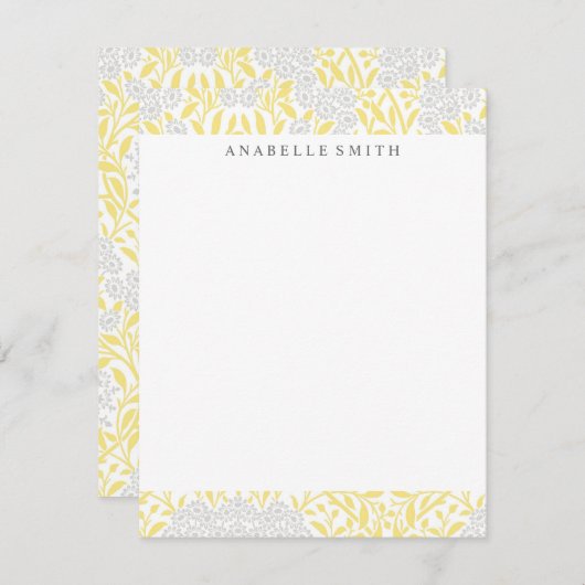 Geel en grijs Floral Damask Pattern (Voorkant / Achterkant)