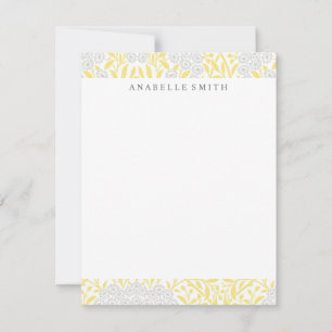 Geel en grijs Floral Damask Pattern