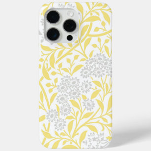 Geel en grijs Floral Damask Pattern iPhone 15 Pro Max Hoesje