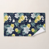 Geel en grijs Floral Pattern Bad Handdoek (Handdoek)