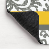 Geel en grijs Floral Pattern Muismat (Hoek)