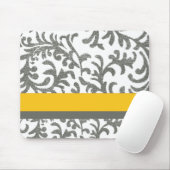 Geel en grijs Floral Pattern Muismat (Met muis)