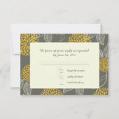 Geel en grijs  Floral RSVP (Voorkant)