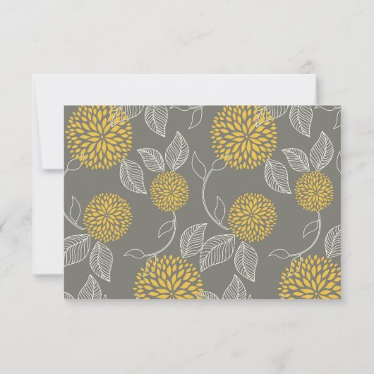 Geel en grijs  Floral RSVP (Achterkant)