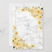 Geel en grijs Floral Vellum Overlay Save the Date (Achterkant)