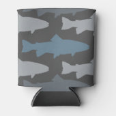 Geel en grijs forel vispatroon blikjeskoeler (Voorkant)