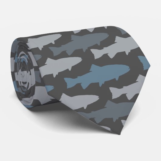 Geel en grijs forel vispatroon stropdas (Opgerold)