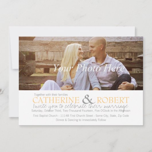 Geel en grijs Foto Weddenschap Kaart (Voorkant)