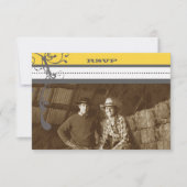 Geel en grijs Funky Swirls Weddenschap Save the Da Kaart (Voorkant)