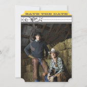 Geel en grijs Funky Swirls Weddenschap Save the Da Save The Date (Voorkant)