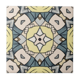  geel en grijs geometrisch tegeltje