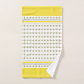 Geel en grijs Geometrische bloemen op wit Bad Handdoek (Handdoek)